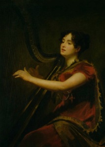%22The Marchioness of Northampton Playing a Harp%22 by Sir Henry Raeburn